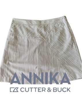 ANNIKA Cutter & Buck Grey/White Pattern Golf Skort (4)